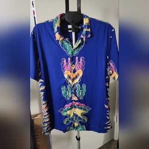Men's Blue Patterned Shirt